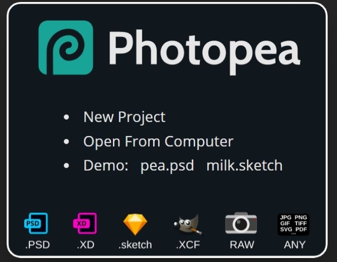 - Most amazing website: Photopea