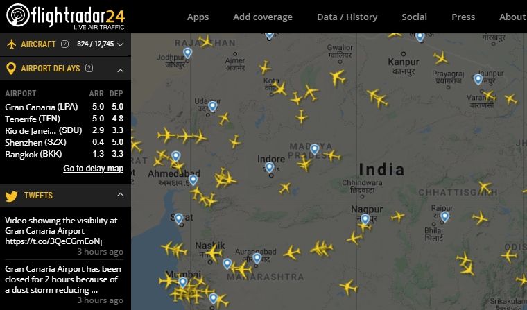 - Most amazing website: flightradar24